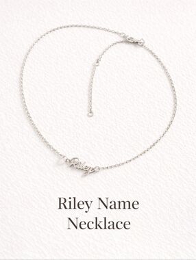 Riley Name Necklace Silver Tone Script Nameplate Personalized Jewelry